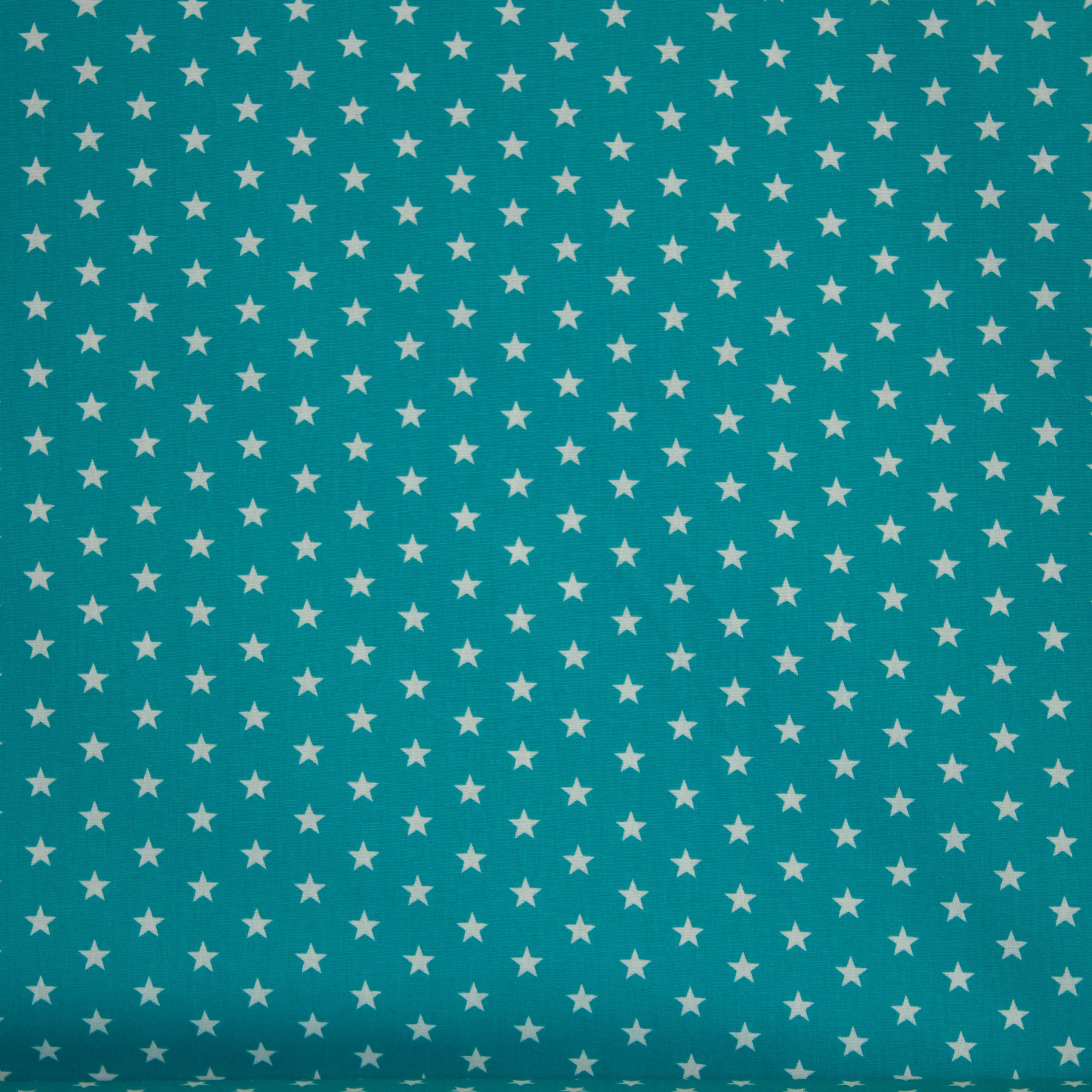 Katoen donker licht blauw met kleine witte sterren